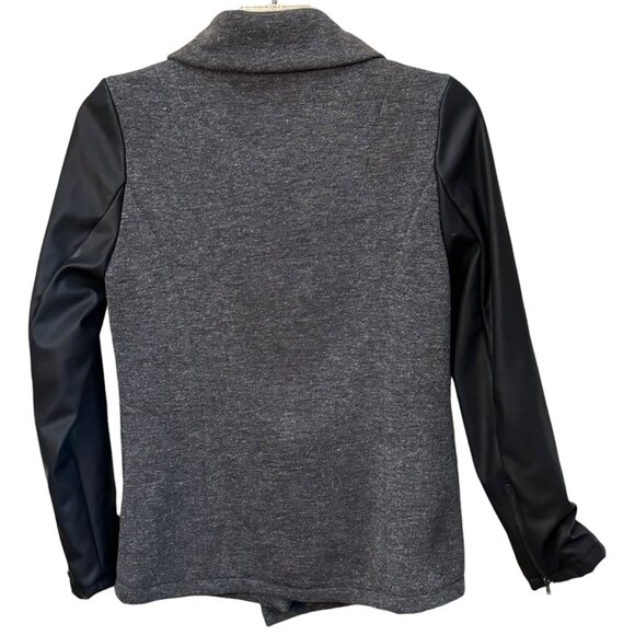 Fabletics‎ Milano Coat Faux Leather Sleeve Size Large Black Winter Lightweight - Picture 4 of 10